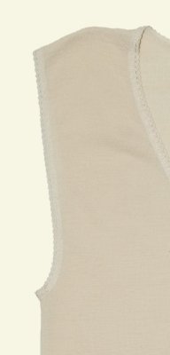 Linne med V-Hals 100% Ull Dam, Naturvit