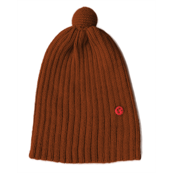 Ribbstickad Mössa med Boll Alpacka